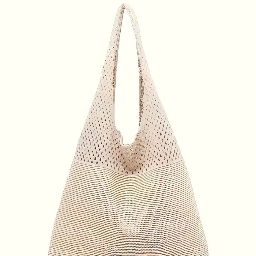 Apricot /Cream Crochet Tote Bag